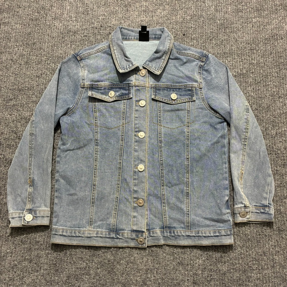 My Little Pony Girls Button Up Jacket XL (14) Blue Denim Collared Front Pocket